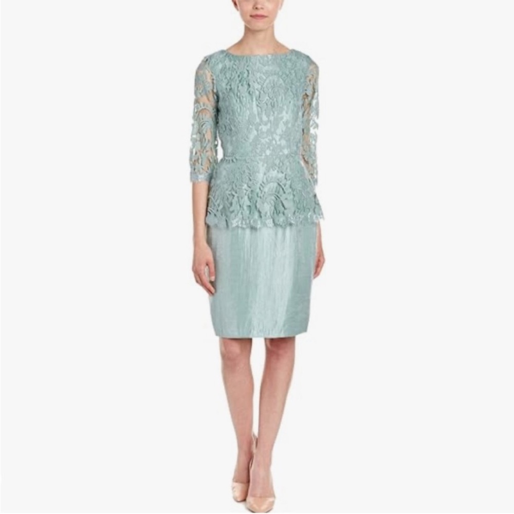 Adrianna Papell size 4 lace detail peplum dress